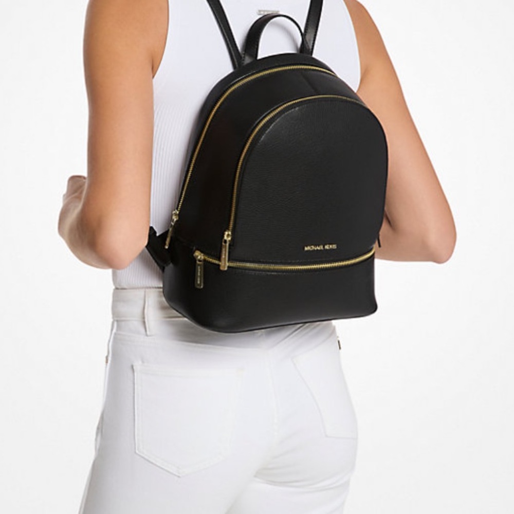 Michael Kors Black Leather Backpack